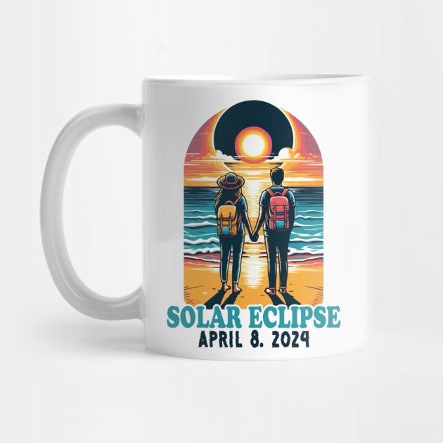 Total Solar Eclipse April 8 2024 Cute Couples Matching Wife and Husband by JUST PINK